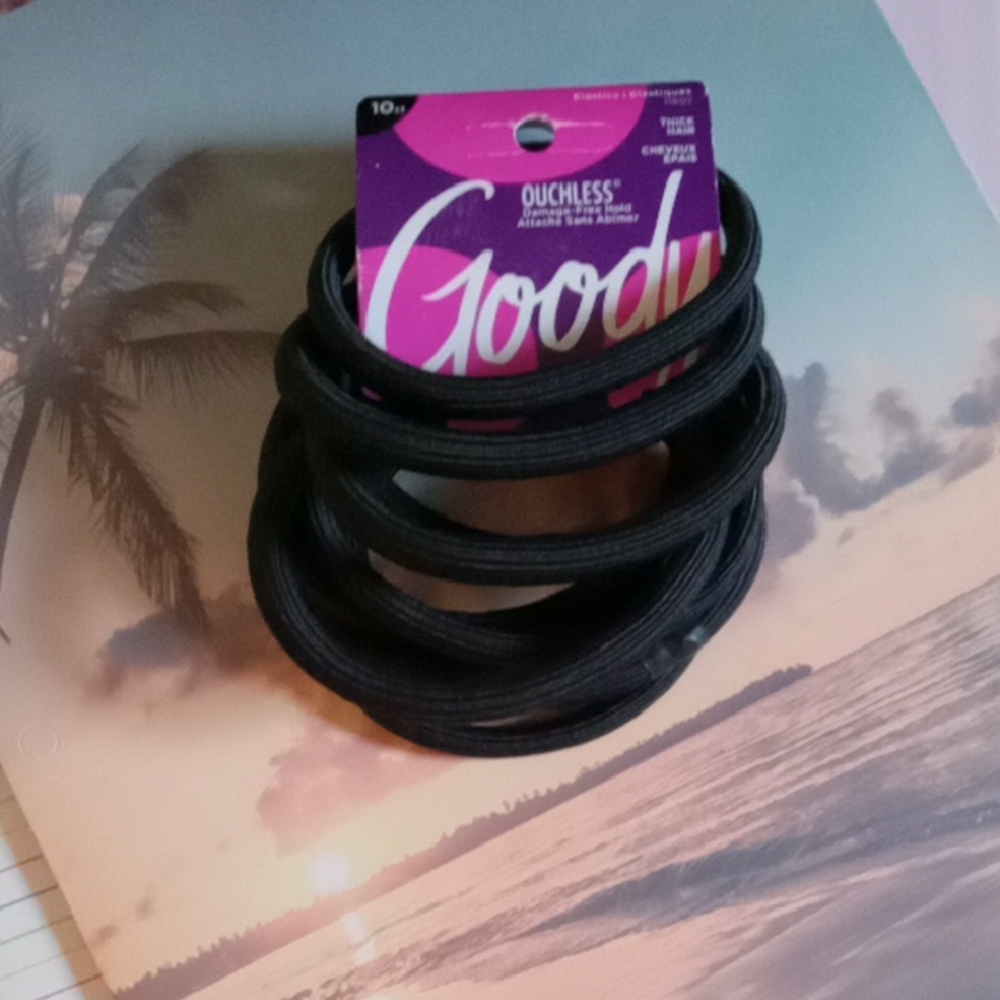 Goody 10 ct Thick Hair Elastic Bands XL Free w Purchase